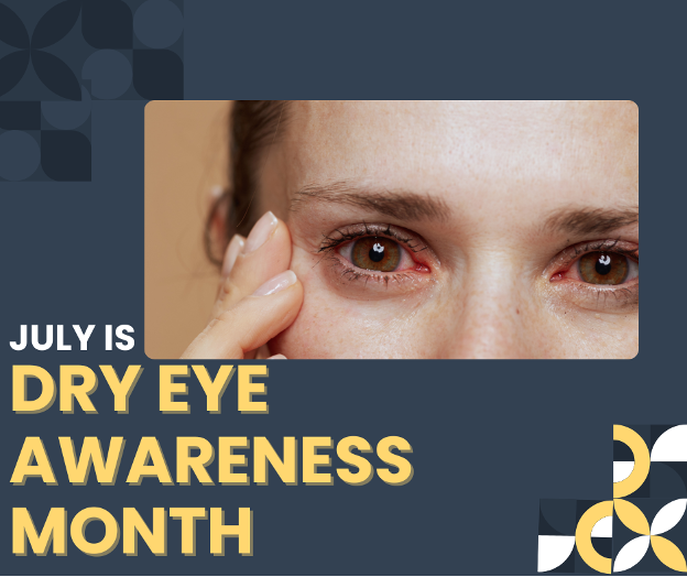 Blog Title and a person with red dry eyes.